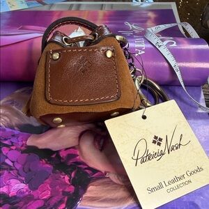 Patricia Nash Tan and Brown Leather Mini Bag